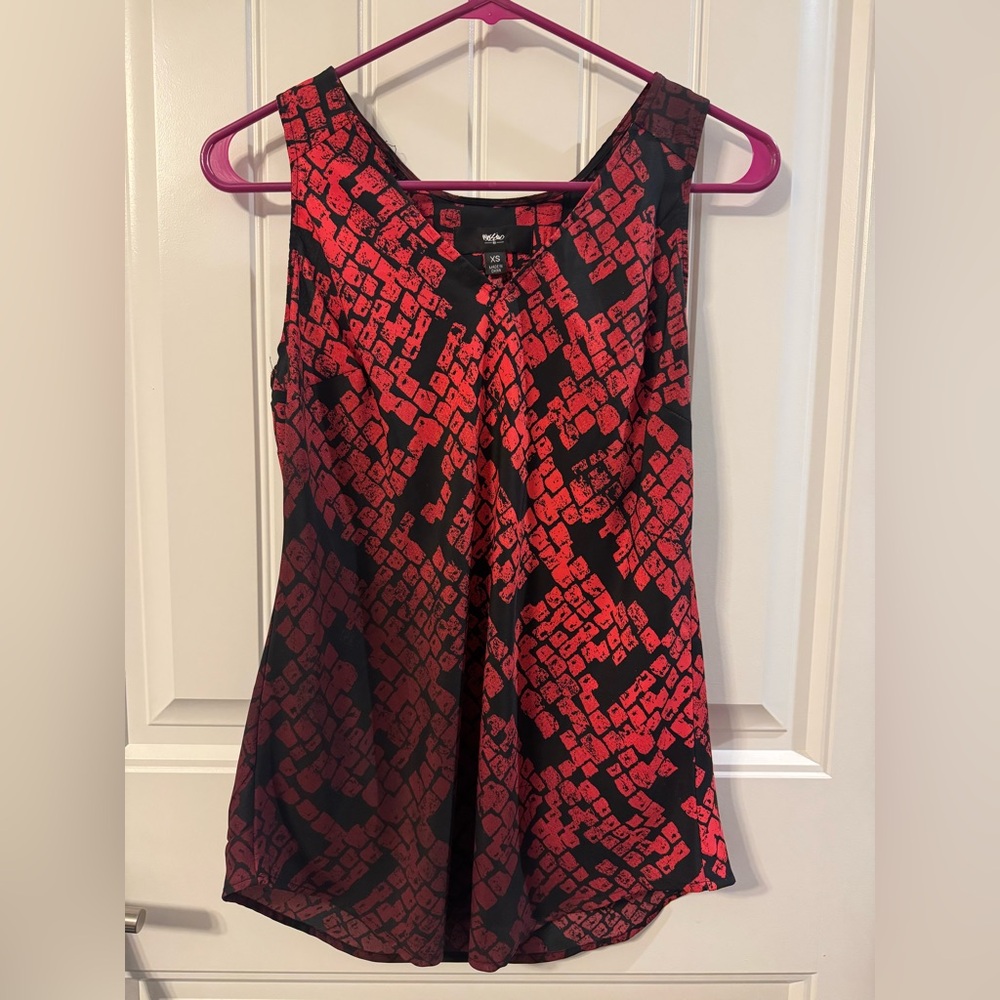 Mossimo Supply Co. Red and Black Sleeveless Blouse